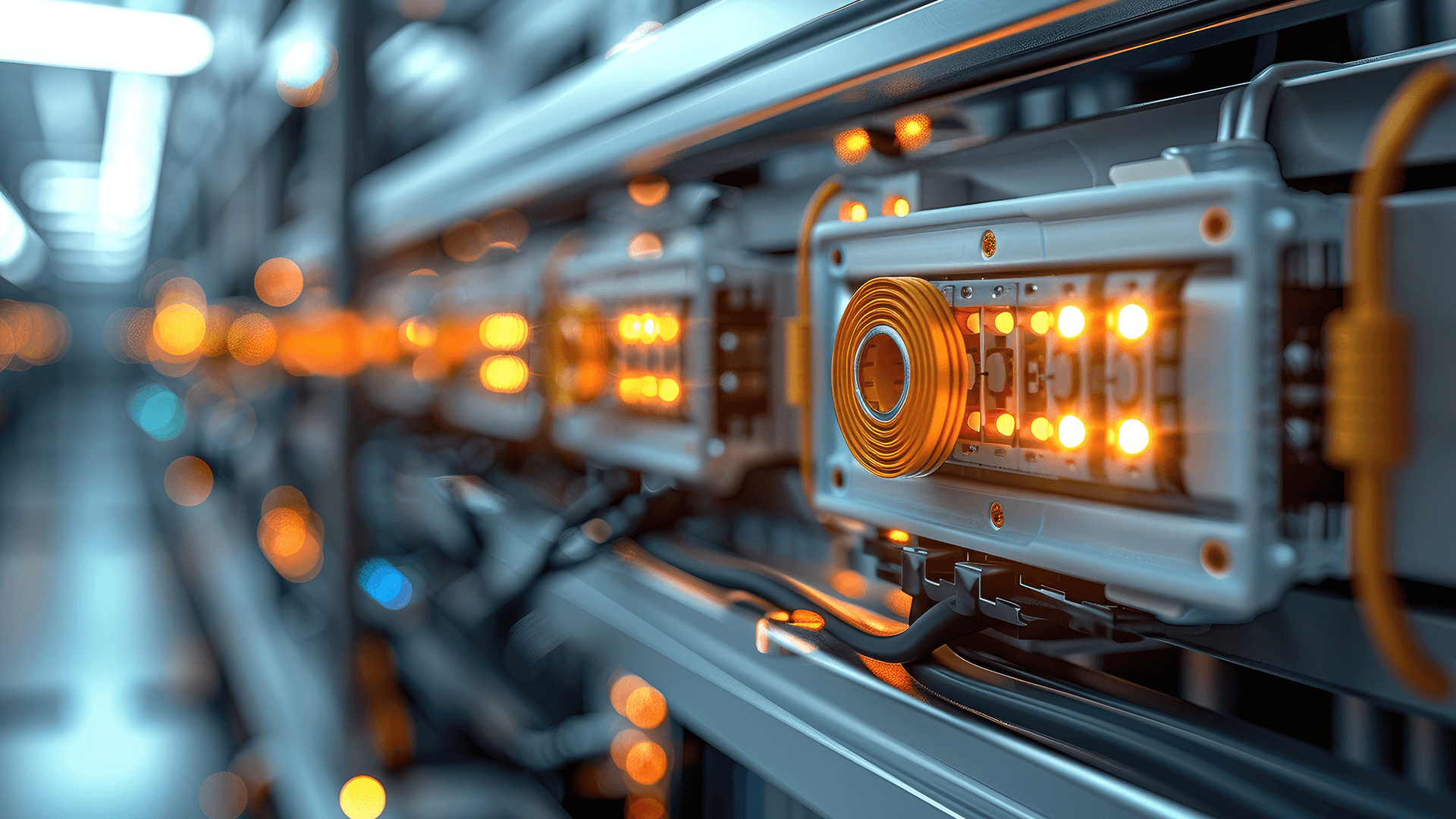 smart busbar and monitoring system next to server racks